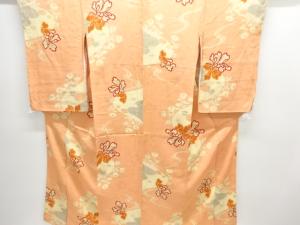 アンティーク　紋錦紗流水に牡丹・万寿菊模様着物